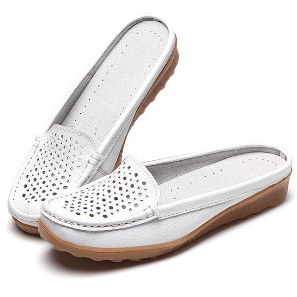 Zachte Holle Penny Loafers Met Ronde Neus Voor Dames