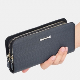 Baellerry Heren Pu-leer Grote Capaciteit Multi-kaartsleuf Handvat Casual Clutch Bag Kaarthouder Portemonnee