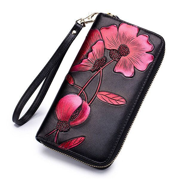 Dames Blocking Bohemian Floral Clutch Bag 8 Kaartsleuven Portemonnee Lange Portemonnee