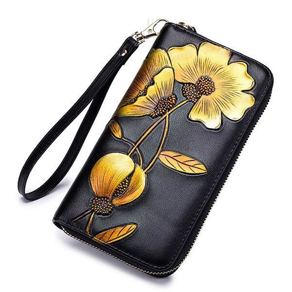 Dames Blocking Bohemian Floral Clutch Bag 8 Kaartsleuven Portemonnee Lange Portemonnee