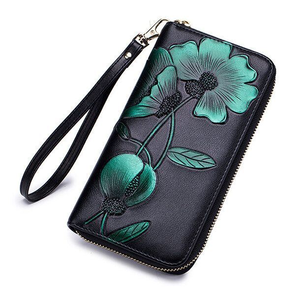 Dames Blocking Bohemian Floral Clutch Bag 8 Kaartsleuven Portemonnee Lange Portemonnee