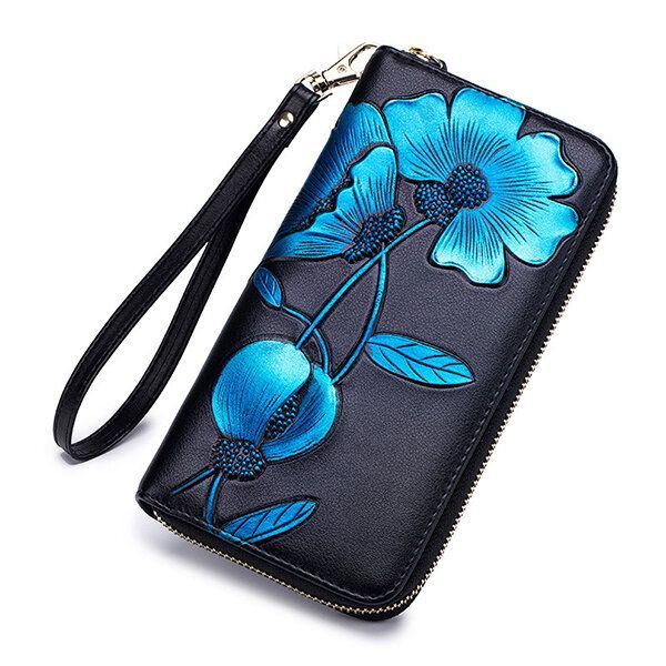 Dames Blocking Bohemian Floral Clutch Bag 8 Kaartsleuven Portemonnee Lange Portemonnee