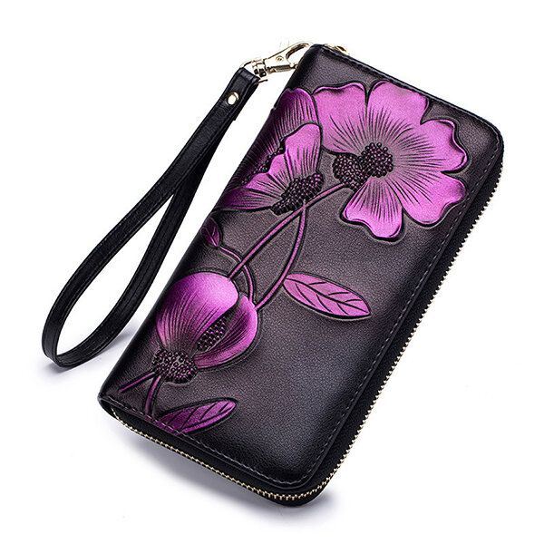 Dames Blocking Bohemian Floral Clutch Bag 8 Kaartsleuven Portemonnee Lange Portemonnee