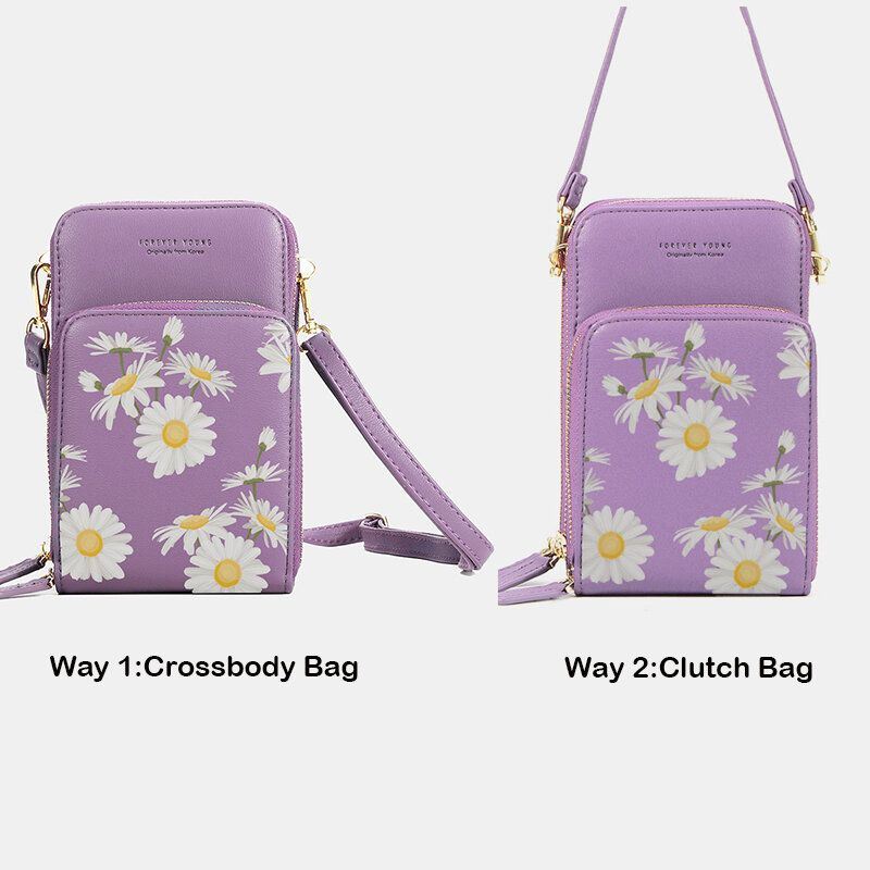 Dames Daisy Clutch Bag Kaarttas Telefoontas Crossbodytas