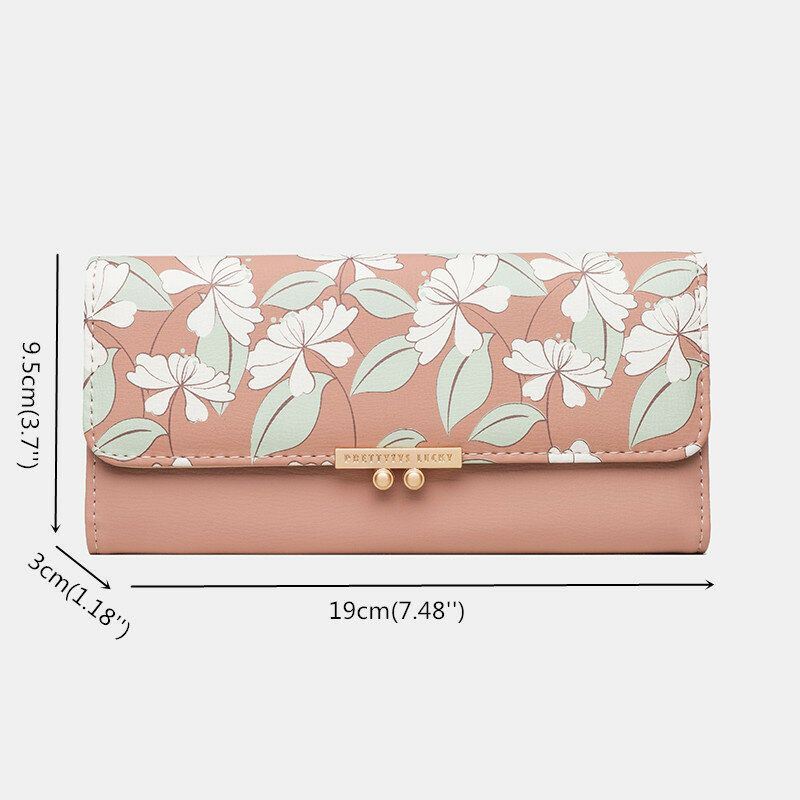 Dames Planten 9 Kaartsleuven Bloemen Trifold Portemonnee Portemonnee