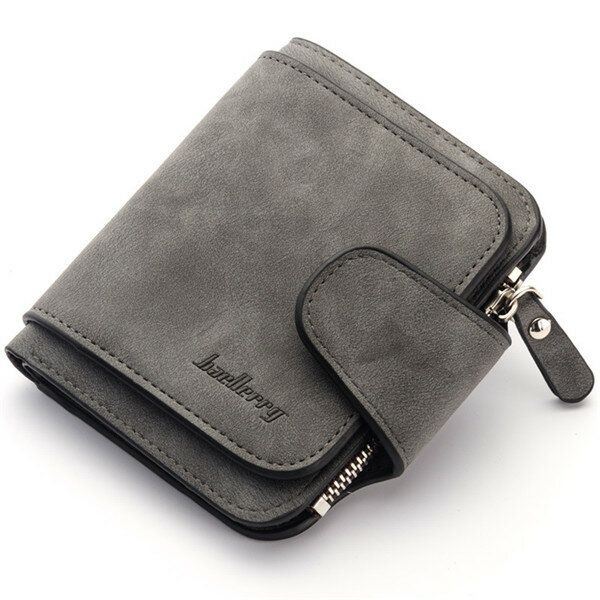 Dames Trifold Faux Leather Korte Portemonnee 8 Card Slot Portemonnee