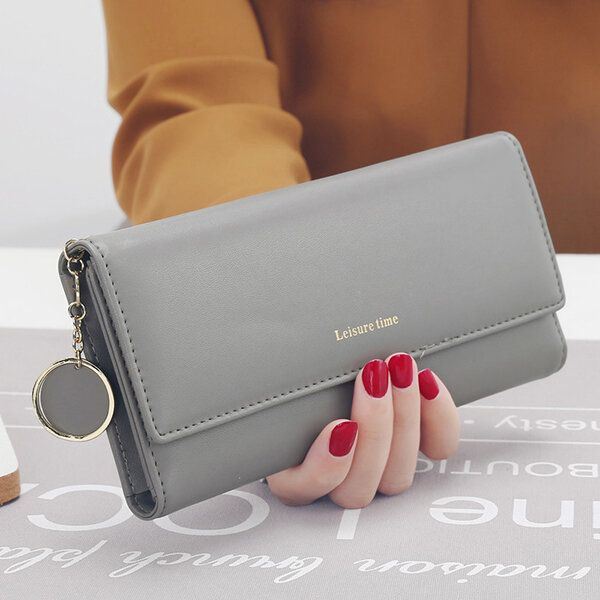 Damesmode Telefoontas Kunstleer Multifunctionele Lange Portemonnee 9 Kaartsleuven Clutch Bag