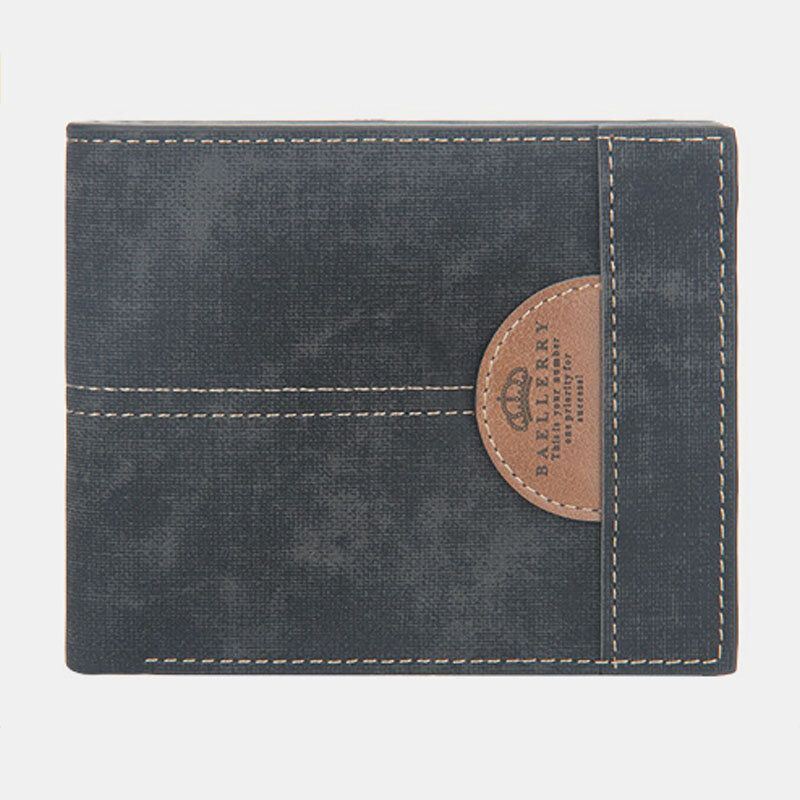 Heren Dunne Bifold Denim Patroon Pu Lederen Portemonnee Multi-kaartsleuf Kaarthouder Grote Capaciteit Portemonnee