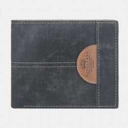 Heren Dunne Bifold Denim Patroon Pu Lederen Portemonnee Multi-kaartsleuf Kaarthouder Grote Capaciteit Portemonnee