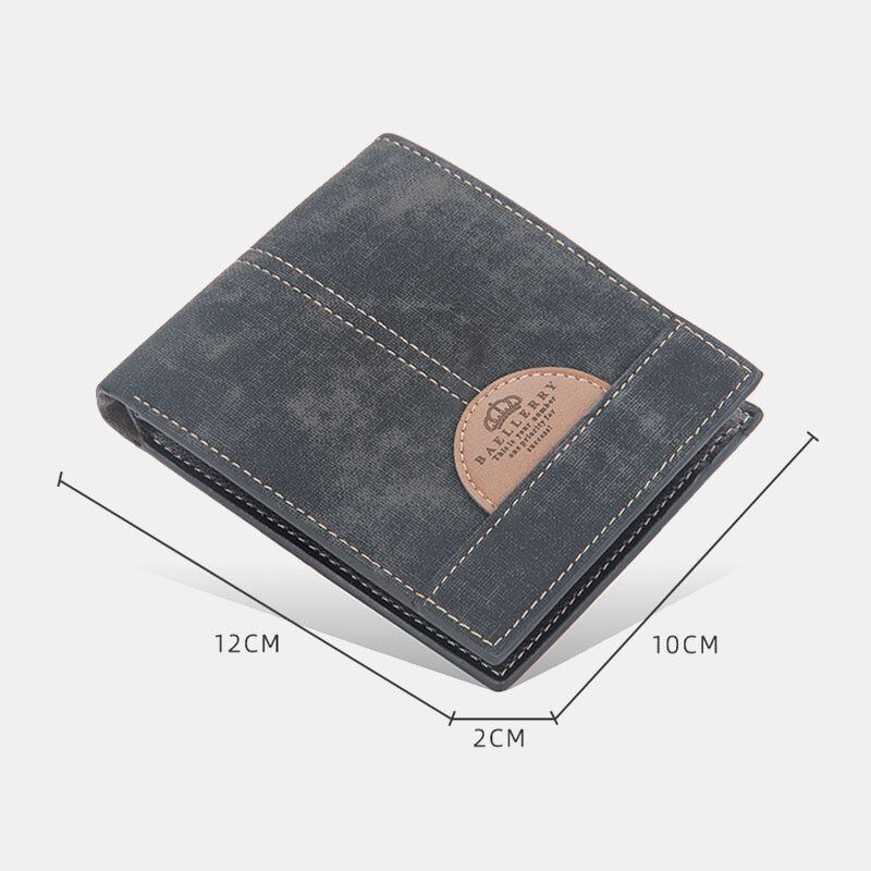 Heren Dunne Bifold Denim Patroon Pu Lederen Portemonnee Multi-kaartsleuf Kaarthouder Grote Capaciteit Portemonnee