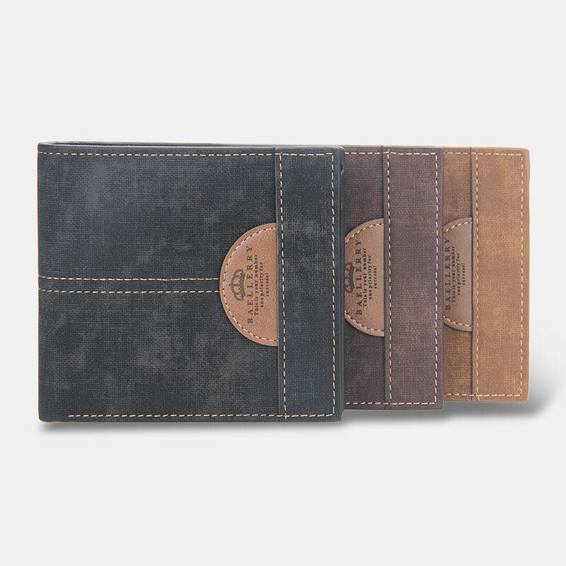 Heren Dunne Bifold Denim Patroon Pu Lederen Portemonnee Multi-kaartsleuf Kaarthouder Grote Capaciteit Portemonnee