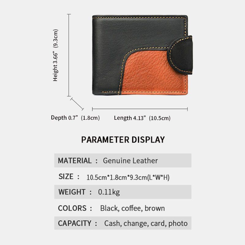 Heren Echt Leer Bifold Anti-diefstal Multi-kaartsleuf Retro Casual Kaarthouder Munt Portemonnee