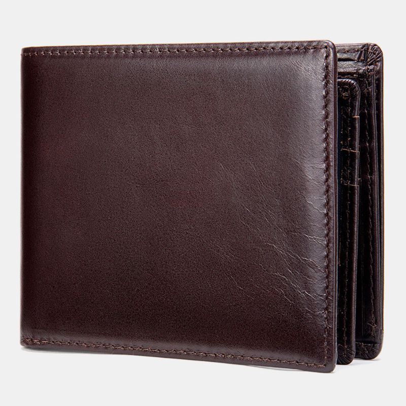 Heren Echt Leer Korte Bifold Multi-kaartsleuf Id Portefeuilles Card Case Geld Clip Portemonnee Portemonnee