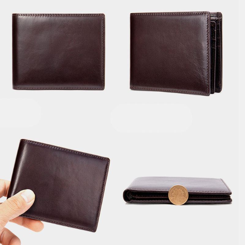 Heren Echt Leer Korte Bifold Multi-kaartsleuf Id Portefeuilles Card Case Geld Clip Portemonnee Portemonnee