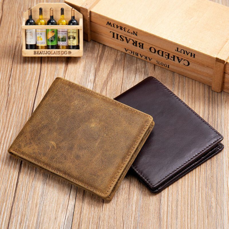 Heren Echt Leer Korte Bifold Multi-kaartsleuf Id Portefeuilles Card Case Geld Clip Portemonnee Portemonnee