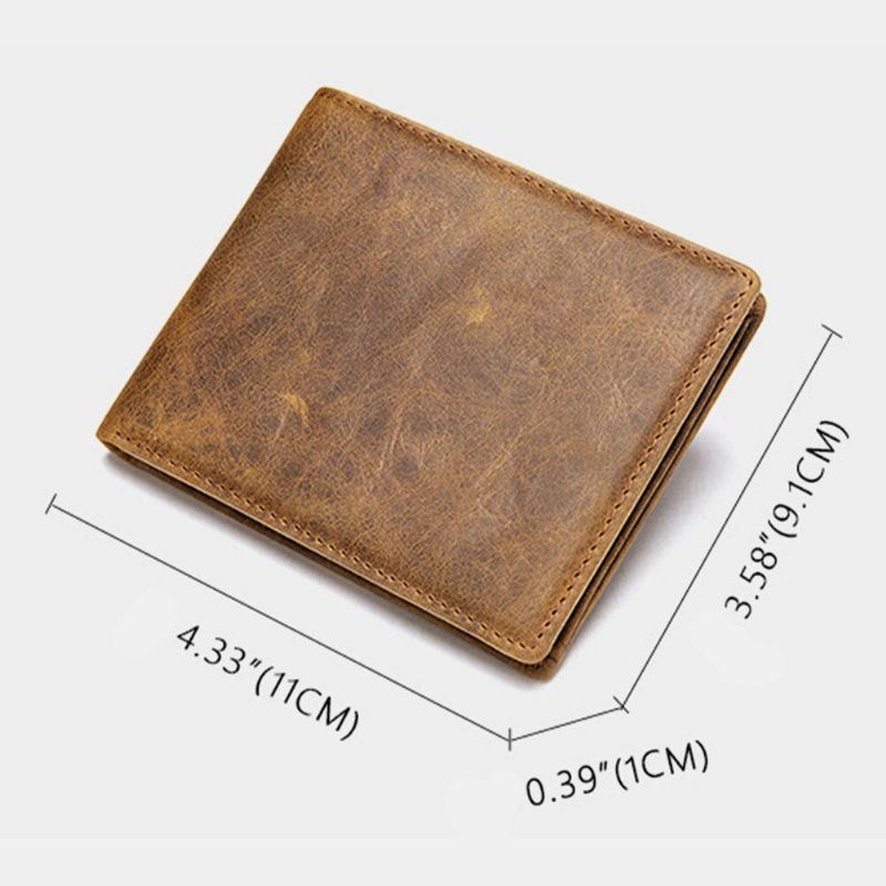 Heren Echt Leer Korte Bifold Multi-kaartsleuf Id Portefeuilles Card Case Geld Clip Portemonnee Portemonnee