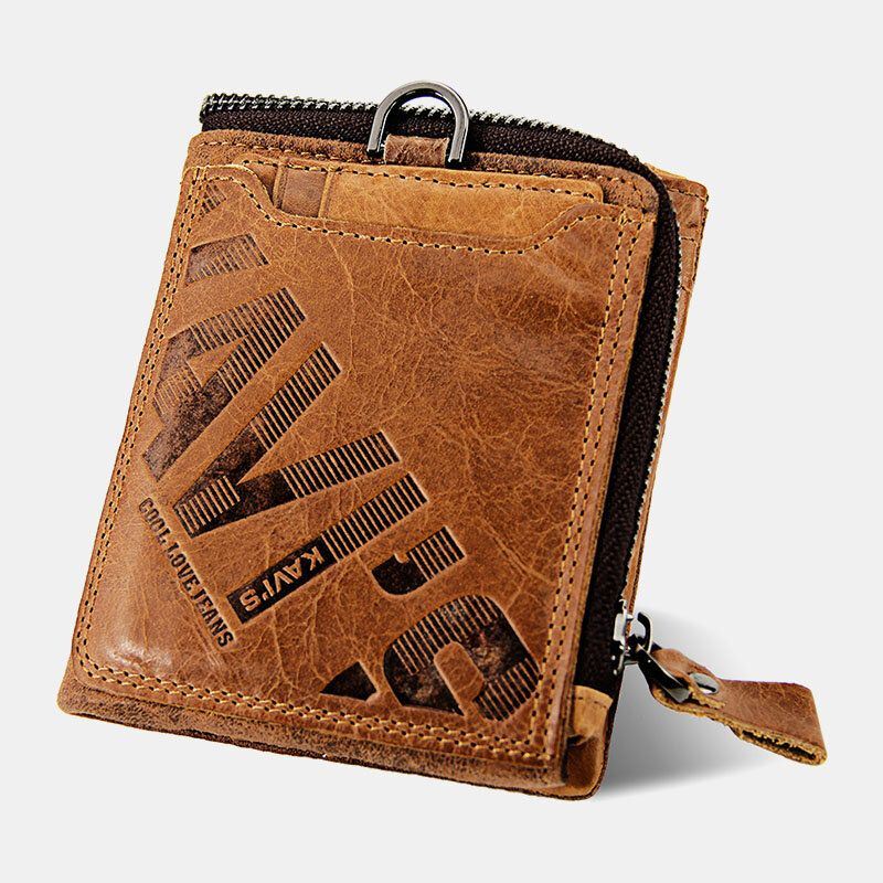 Heren Echt Leer Multifunctionele Retro Bifold Multi-kaartsleuf Kaarthouder Portemonnee Portemonnee Geld Clip