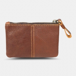 Heren Echt Leer Retro Mini Portemonnee Korte Rits Portemonnee Clutch Portefeuilles Card Case