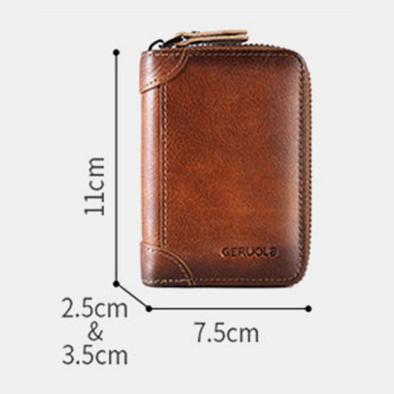 Heren Gewreven Kleur Eerste Laag Koeienhuid 12 Card Slot Card Case Grote Capaciteit Anti-magnetische Geld Clip Orgel Portefeuilles