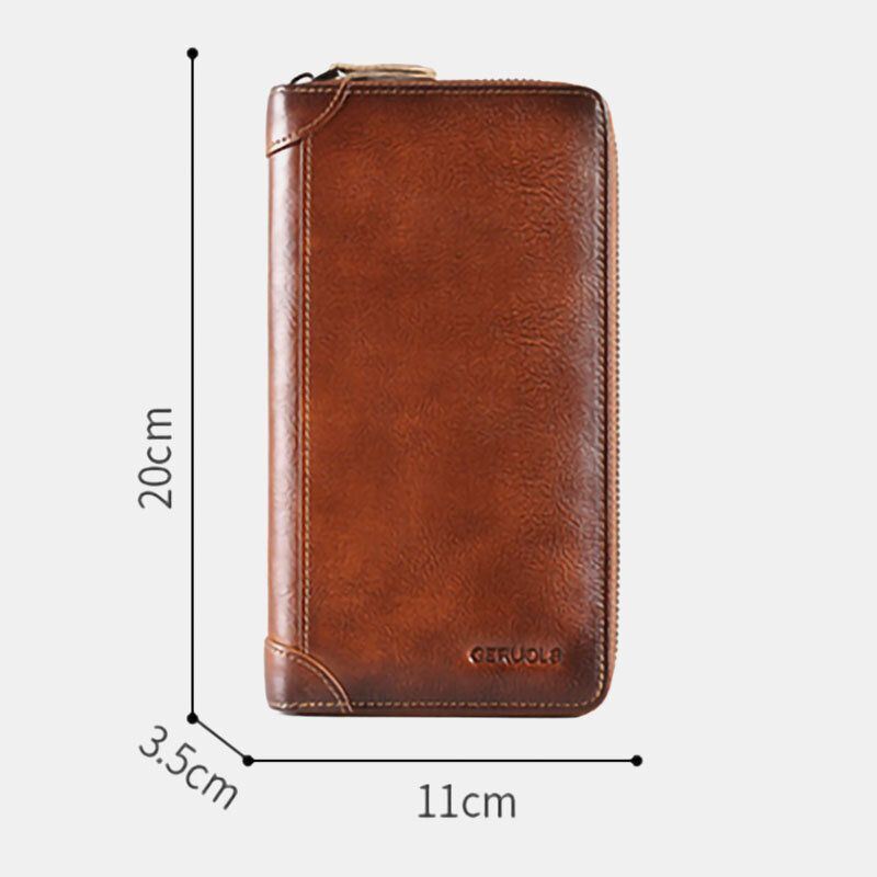 Heren Gewreven Kleur Koeienhuid Anti-magnetische 45 Card Slot Card Case Orgel Kaarthouder Clutch Portefeuilles