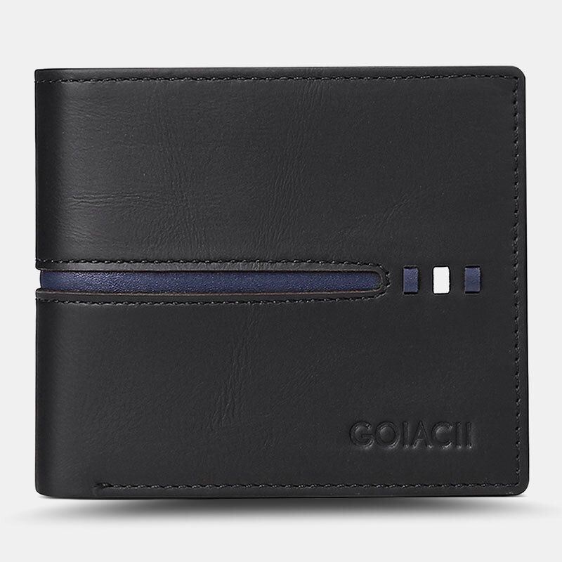 Heren Horizontale Bifold Blocking Card Case Retro Korte Multi-card Slot Kaarthouder Portemonnee Geld Clip Rijbewijs Portemonnee