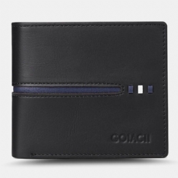 Heren Horizontale Bifold Blocking Card Case Retro Korte Multi-card Slot Kaarthouder Portemonnee Geld Clip Rijbewijs Portemonnee