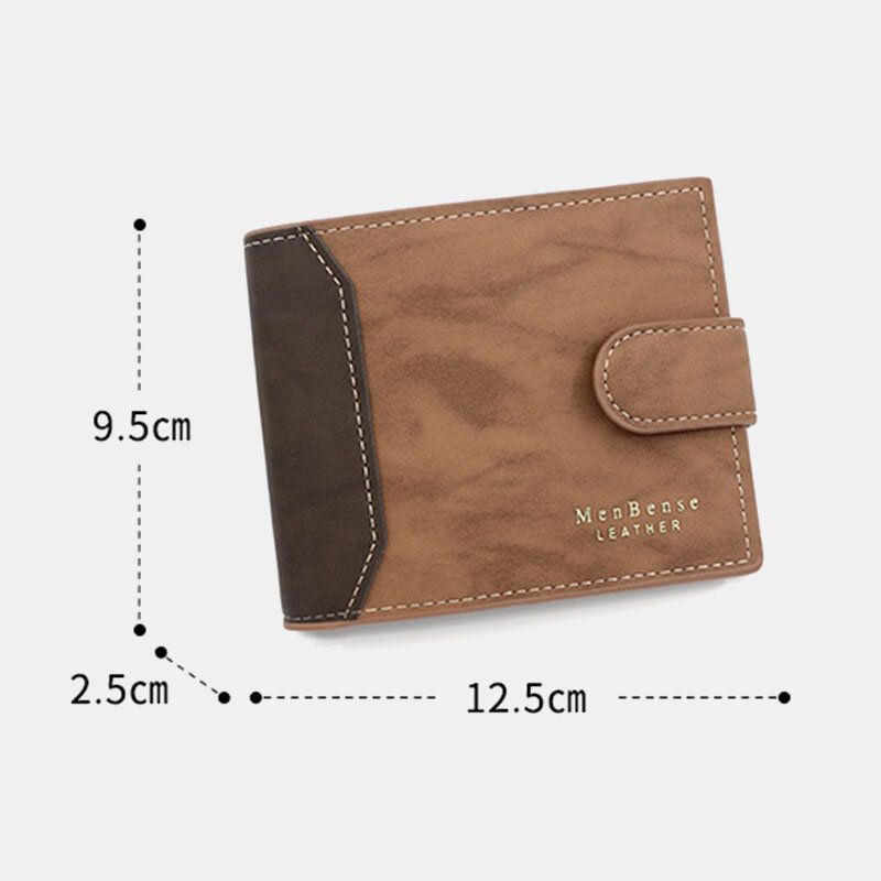 Heren Kunstleer Kleuraanpassing Multi-card Korte Portemonnee Mode Hasp Bifold Geld Clip Portemonnee