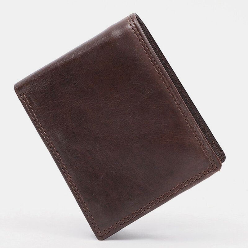 Heren Lederen Anti-diefstal Vintage Korte Multi-card Slot Kaarthouder Portemonnee Bifold Geld Clip Portefeuilles