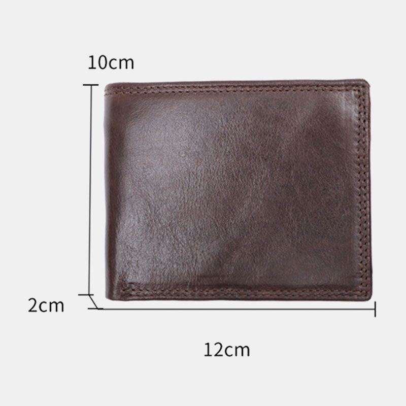 Heren Lederen Anti-diefstal Vintage Korte Multi-card Slot Kaarthouder Portemonnee Bifold Geld Clip Portefeuilles