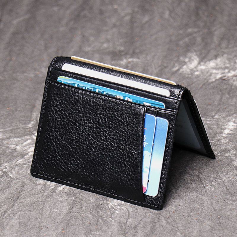 Heren Lederen Koeienhuid Multi-slot Card Case Licentie Pocket Kaarthouder Portemonnee