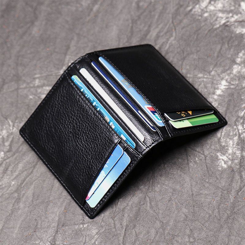 Heren Lederen Koeienhuid Multi-slot Card Case Licentie Pocket Kaarthouder Portemonnee