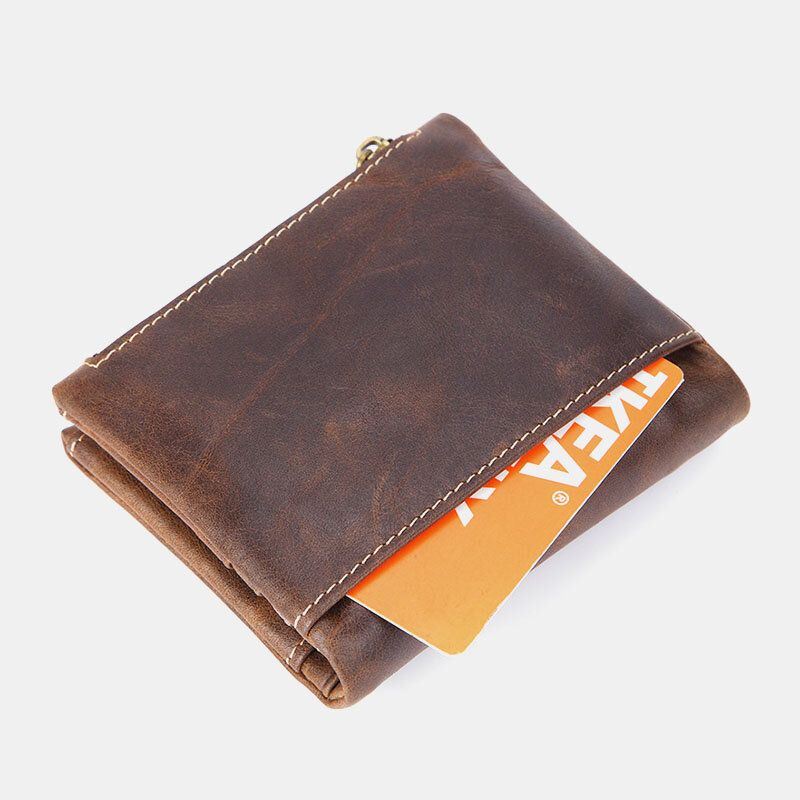 Heren Lederen Korte Anti-magnetische Multi-card Slot Id Portefeuilles Card Case Geld Clip Portemonnee Portemonnee