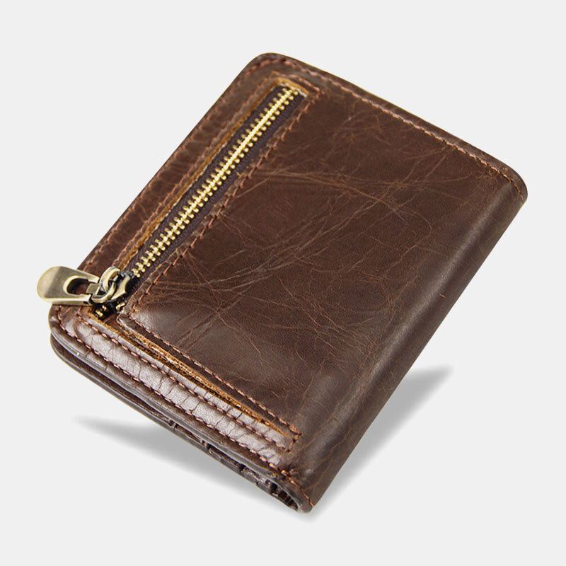 Heren Lederen Multi-kaartsleuf Retro Casual Korte Id Portefeuilles Card Case Geld Clip Portemonnee Portemonnee