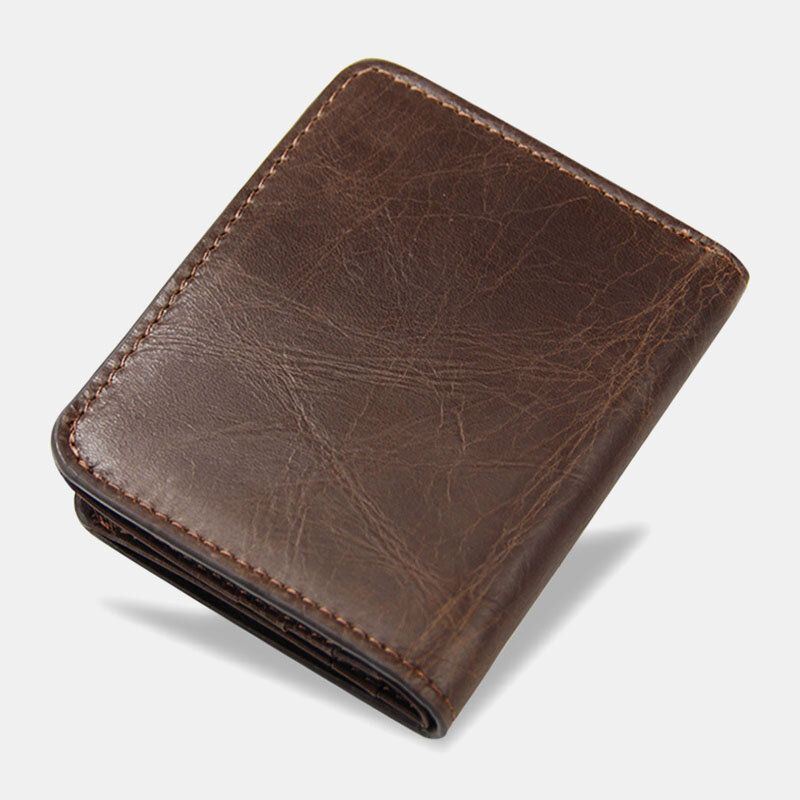 Heren Lederen Multi-kaartsleuf Retro Casual Korte Id Portefeuilles Card Case Geld Clip Portemonnee Portemonnee