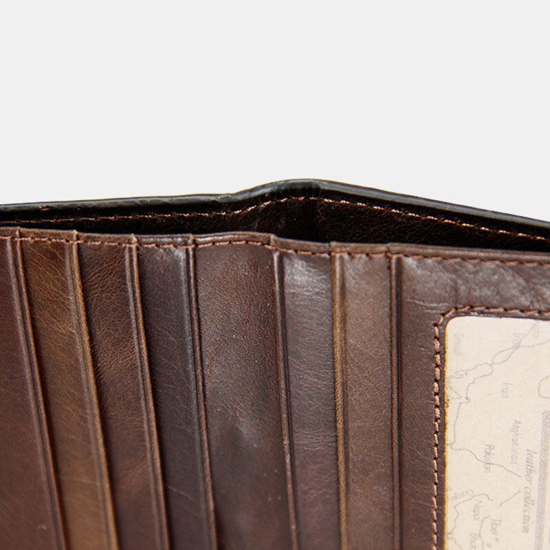 Heren Lederen Multi-kaartsleuf Retro Casual Korte Id Portefeuilles Card Case Geld Clip Portemonnee Portemonnee