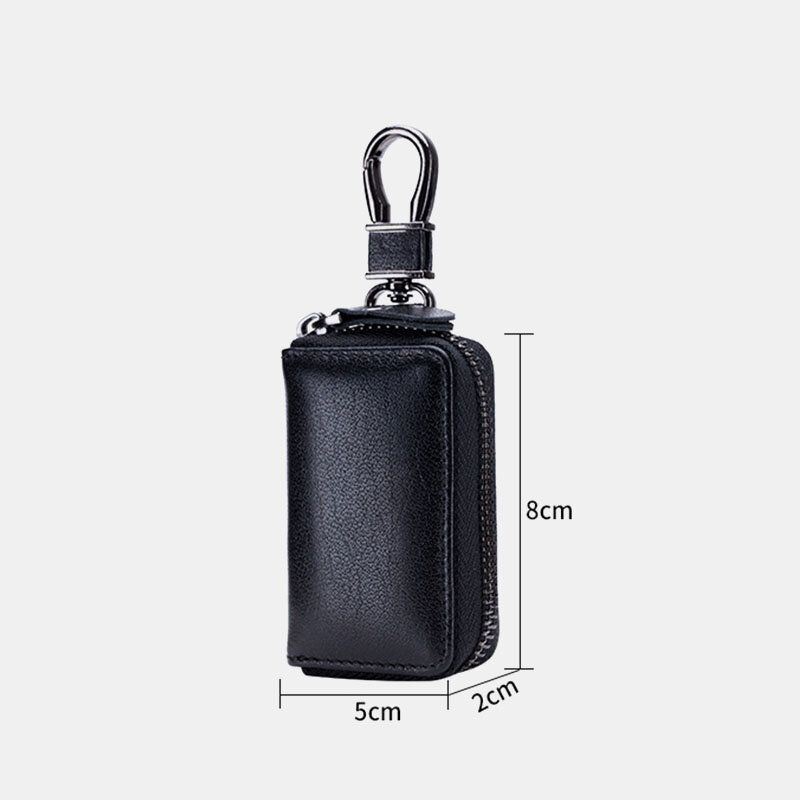 Heren Lederen Retro Mini Key Case Bag Grote Capcity Mode Autosleutel Sleutelhanger Portemonnee