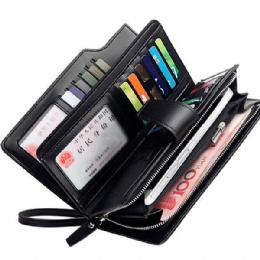 Heren Lederen Zakelijke Lange Portemonnee Creditcard Organizer