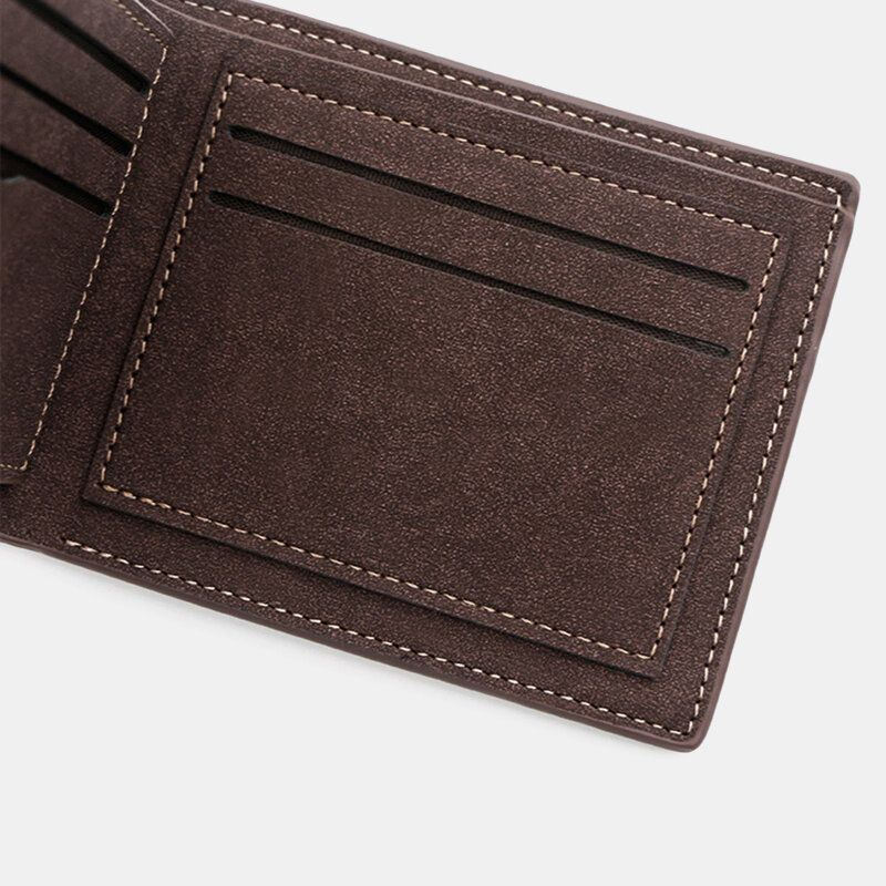 Heren Pu Mat Leer 9 Card Slot Kaarthouder Mode Korte Bifold Buitenste Knop Portemonnee Geld Clip Portemonnee