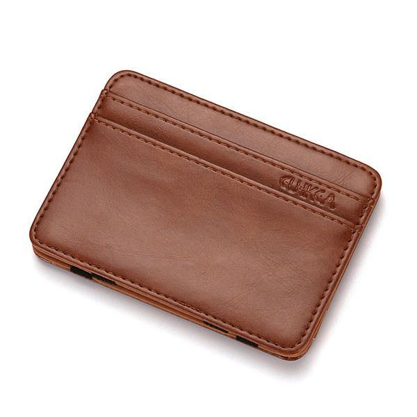 Heren Pu Money Card Clip Magische Portemonnee Casual Clutch Bus Card Bag