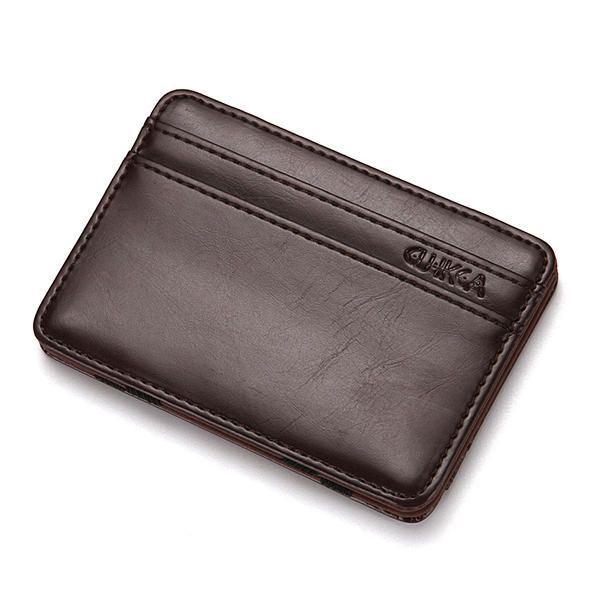 Heren Pu Money Card Clip Magische Portemonnee Casual Clutch Bus Card Bag