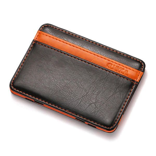 Heren Pu Money Card Clip Magische Portemonnee Casual Clutch Bus Card Bag