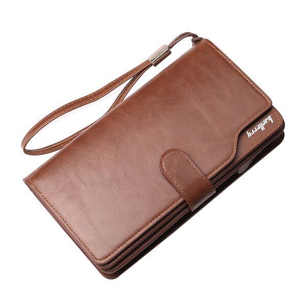 Heren Rits Tri-fold Grote Capaciteit Zakelijke Portemonnee Kaarthouder Clutch Bag