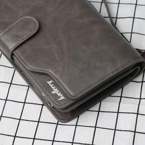 Heren Rits Tri-fold Grote Capaciteit Zakelijke Portemonnee Kaarthouder Clutch Bag