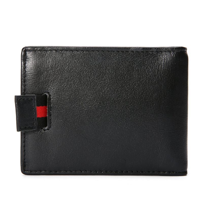 Heren Slim Bifold Blocking Portefeuilles Retro Casual Lederen Korte Multi-card Slot Kaarthouder Geld Clip