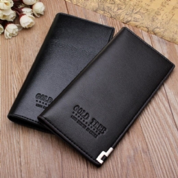 Heren Slim Lederen Lange Portemonnee Bifold Clutch Creditcardhouder Portemonnee Tas