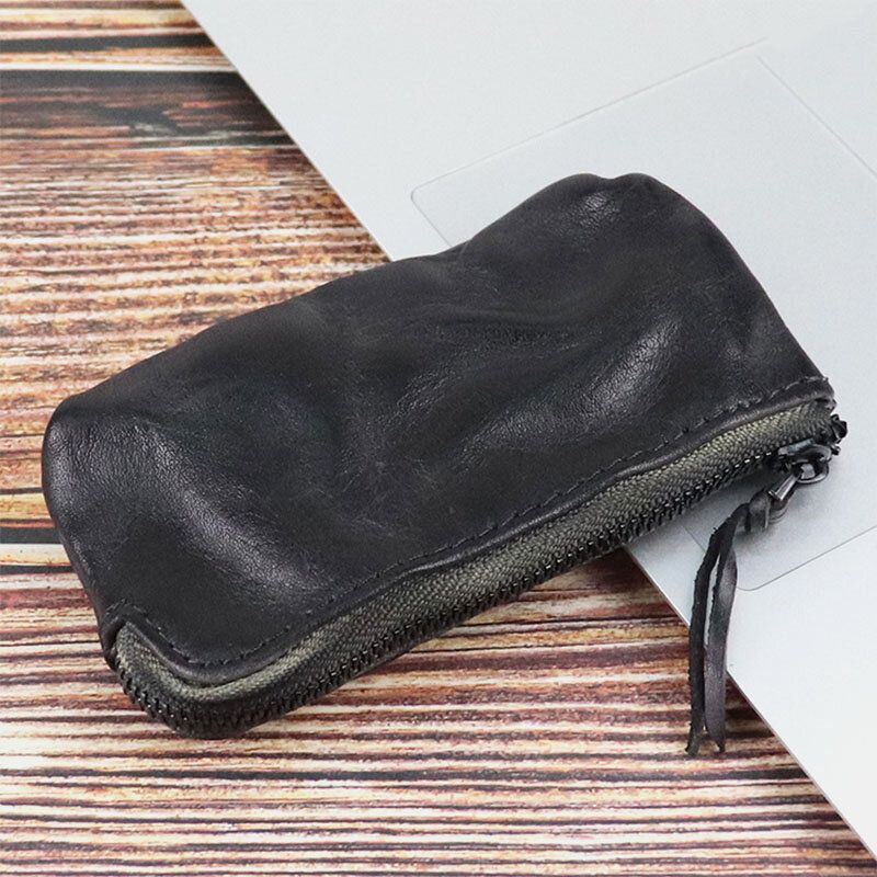 Heren Unisex Gemaakt-oud Gewassen Echt Leer Persoonlijkheid Casual Multi-slot Clutch Portemonnee Kaarthouder Portemonnee