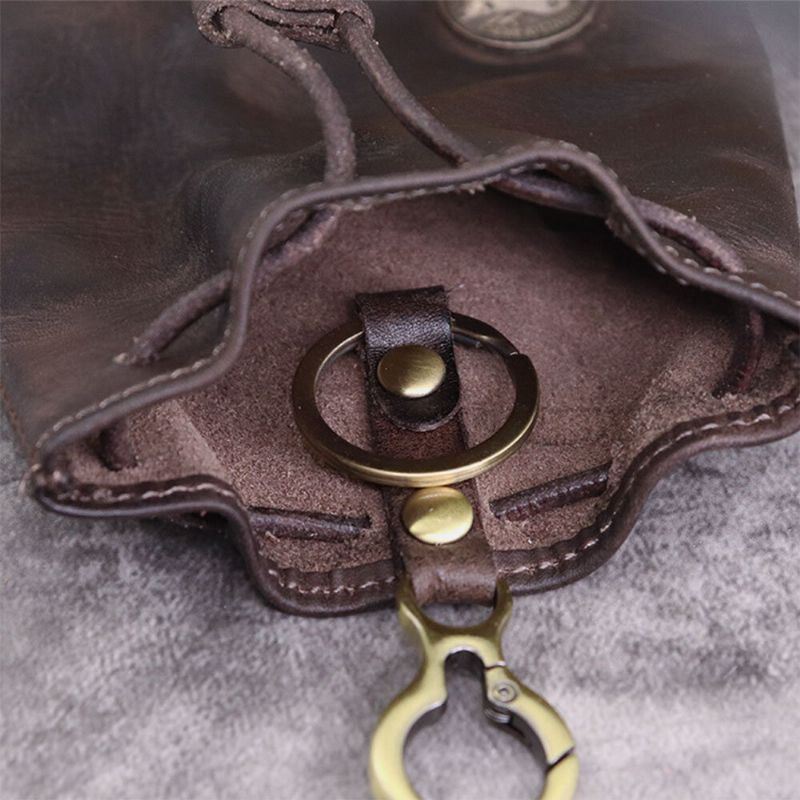 Heren Wrijven Kleur Echt Leer Multifunctionele Clutch Portefeuilles Mini Geld Clip Portemonnee Sleutelhanger Portemonnee