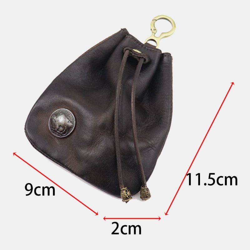 Heren Wrijven Kleur Echt Leer Multifunctionele Clutch Portefeuilles Mini Geld Clip Portemonnee Sleutelhanger Portemonnee