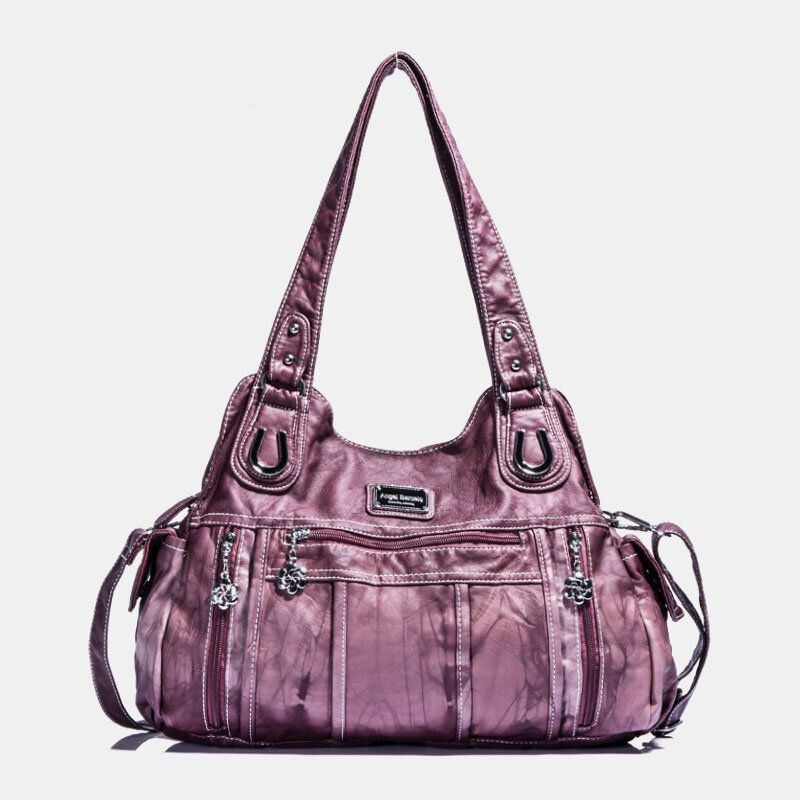 Angel Kiss Dames Pu Leer Multi-carry Effen Kleur Crossbody Tas Schoudertas Tote Handtas