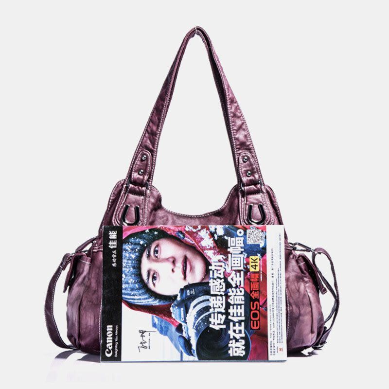 Angel Kiss Dames Pu Leer Multi-carry Effen Kleur Crossbody Tas Schoudertas Tote Handtas